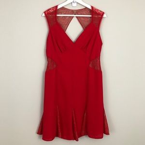 Max and Cleo Laura Fit & Flare Lace Panel Dress